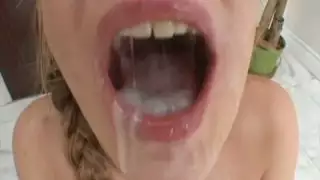 Sensual blonde Katie Ray gets her mouth filled with cum